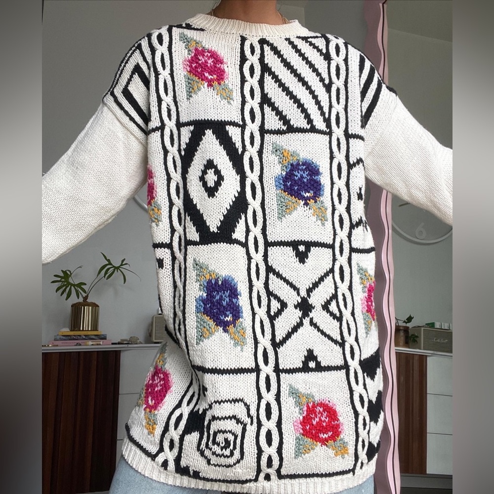 Floral Knit Sweater